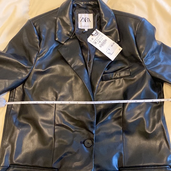 Zara Black Faux Leather Jacket - Picture 6 of 10